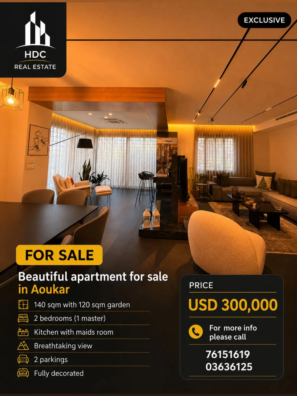 Garden Apartment for Sale in Aoukar