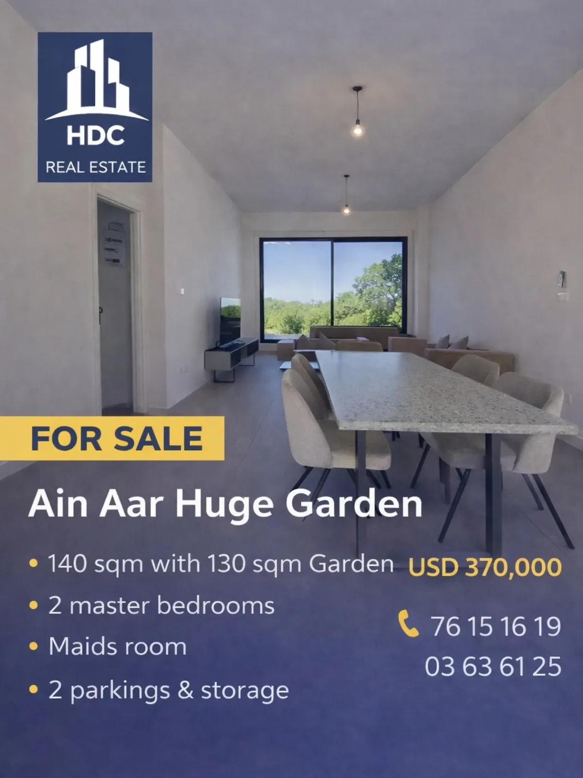Garden Apartment for Sale in Ain Aar