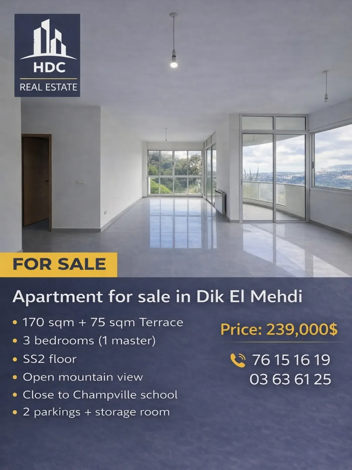 Apartment for Sale in Dik El Mehdi