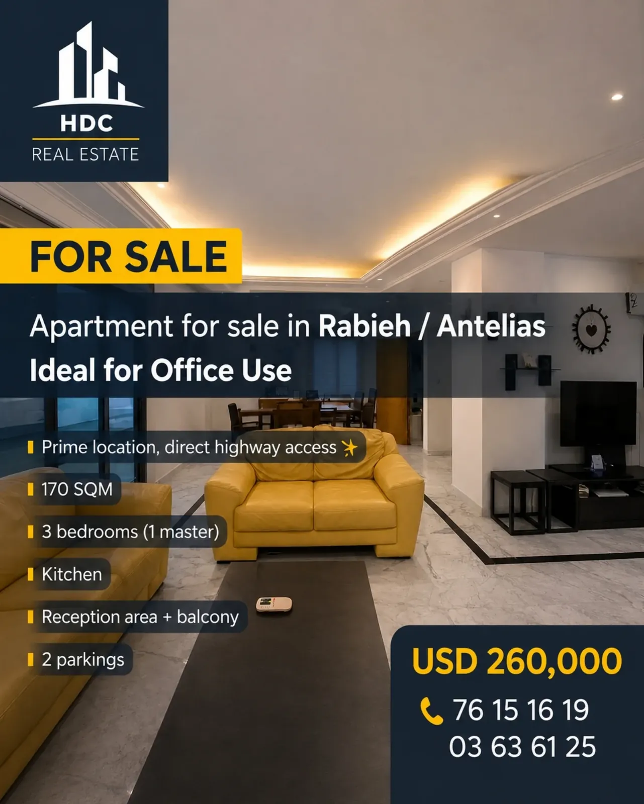 Apartment for Sale in Rabieh / Antelias