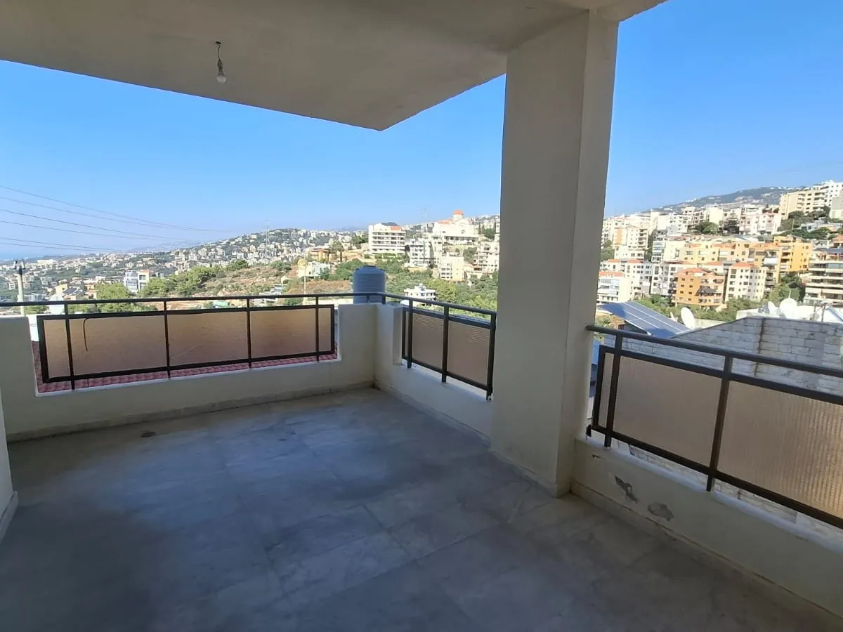 Apartment With Mountain & Sea View For Sale in Bsalim