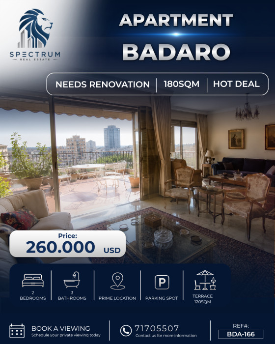 Apartment For Sale In Badaro