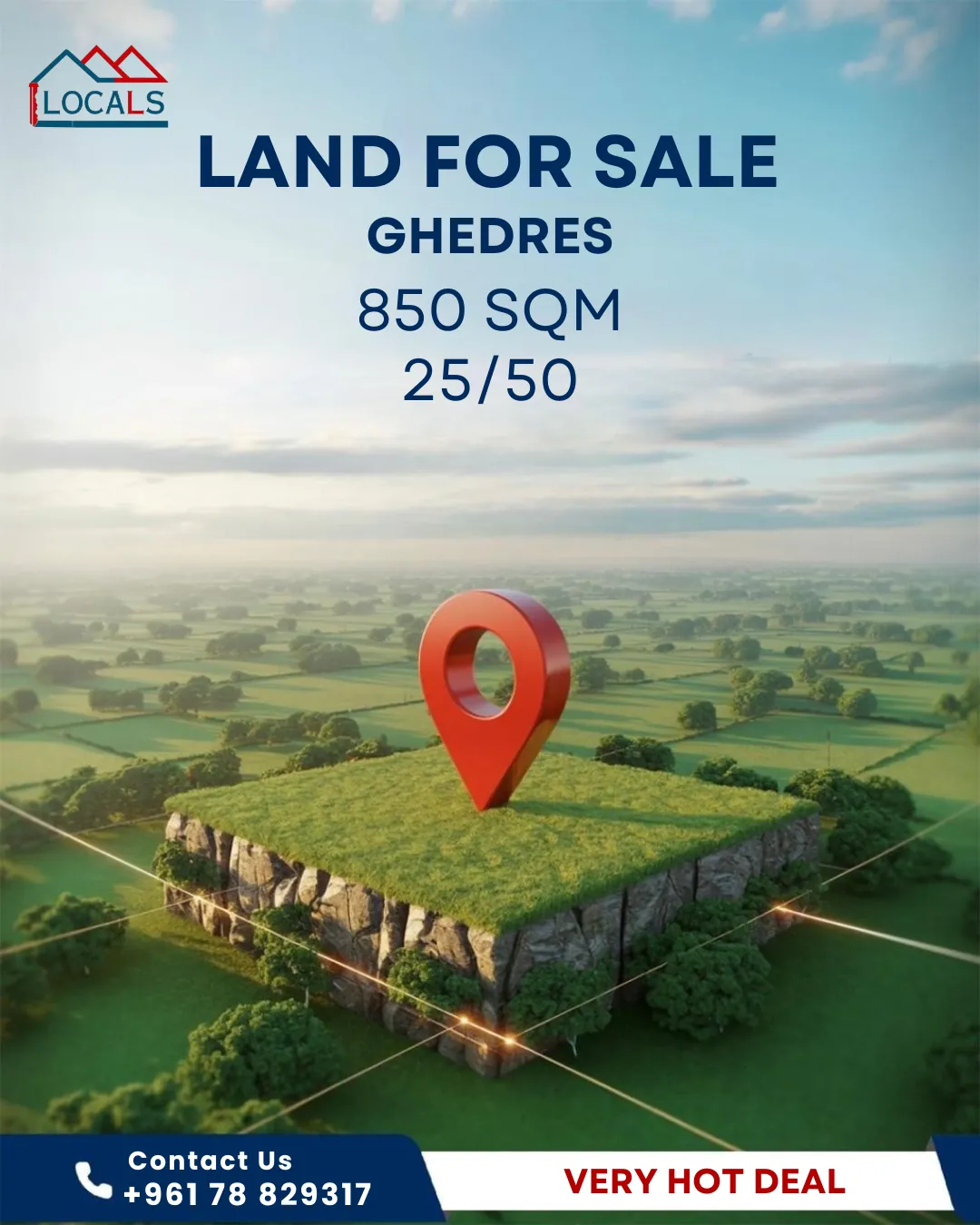 850 SQM Land for Sale – Ghedres