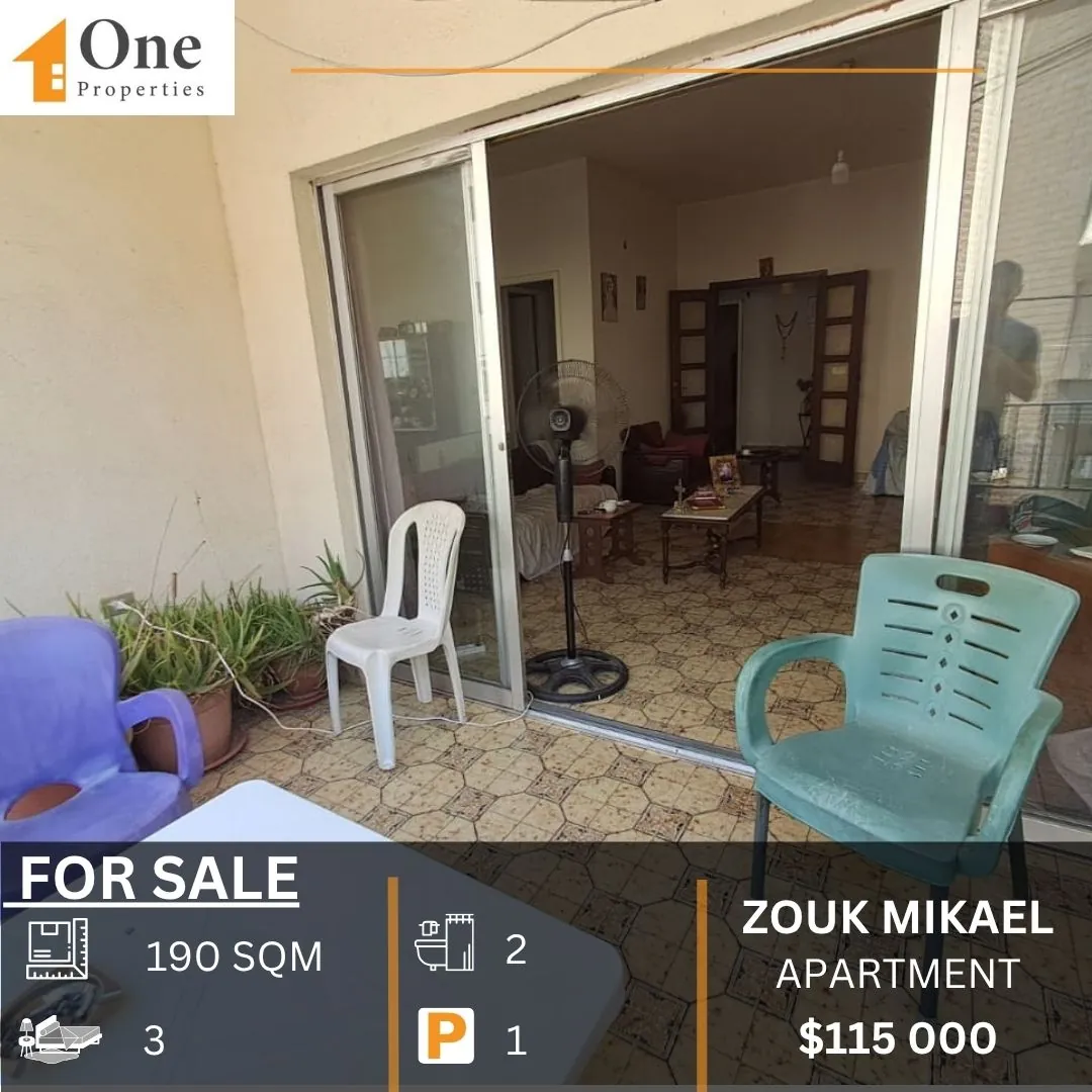 Apartment For Sale In Zouk Mikael