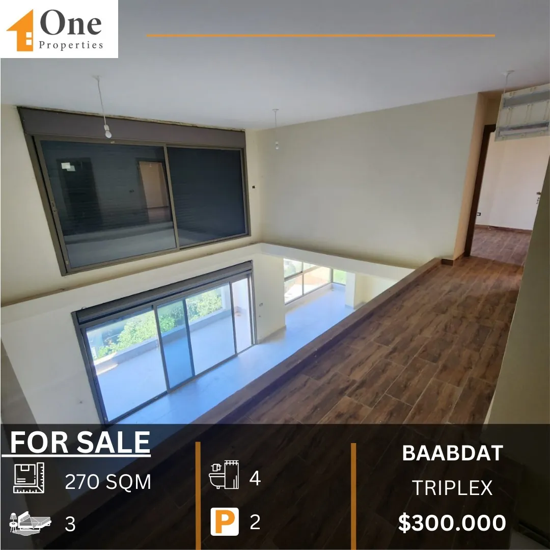Triplex Apartment For Sale In Baabdat