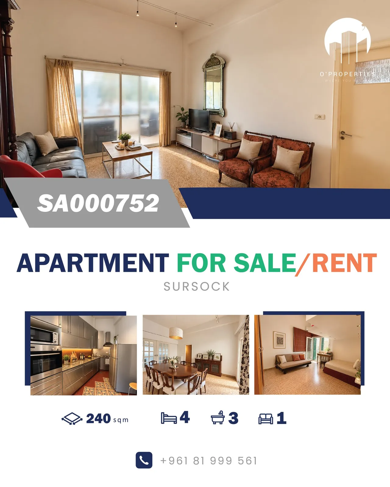 Furnished Apartment for Sale in Golden Square – Sursock — الصورة 1