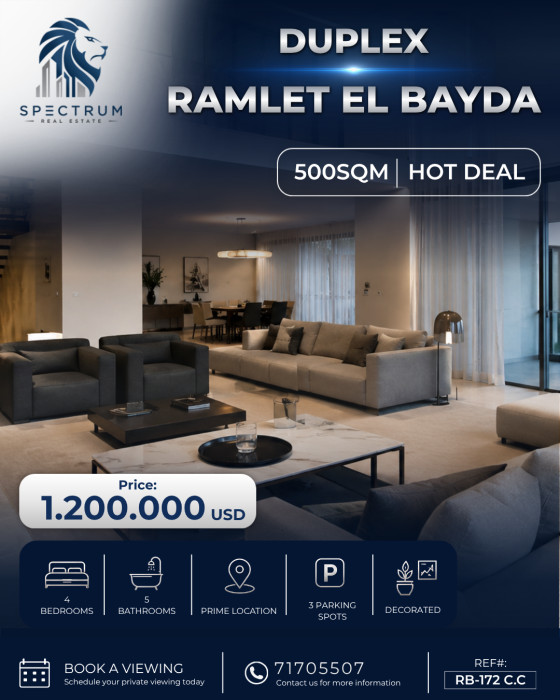 Apartment For Sale In Ramlet El Bayda