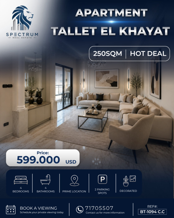 Apartment For Sale In Tallet El Khayat