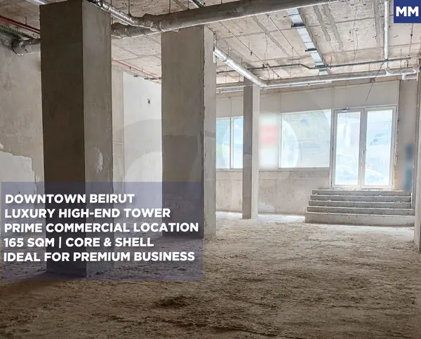 Commercial shop for rent/Downtown Beirut /Core & Shell/ HIGH END