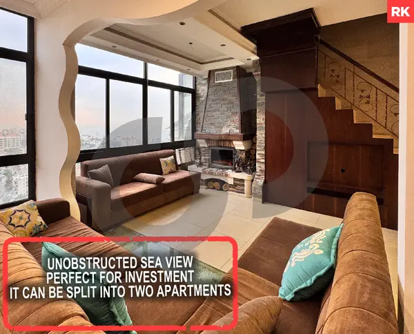 Unobstructed Sea View, duplex, metn, bsalim