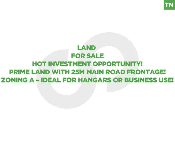 Zgharta – 1,730 SQM Land with 25M Road Frontage – Zoning A (80% Buildable) – Perfect for Hangars or Business Investment!
