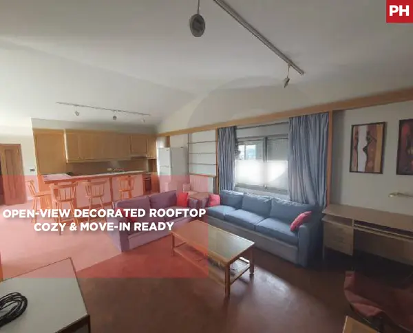 Decorated Cozy Rooftop with Open View in Mansourieh for Sale