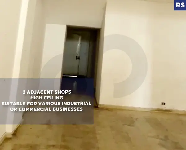 2 adjacent shops, high Ceiling, Jbeil