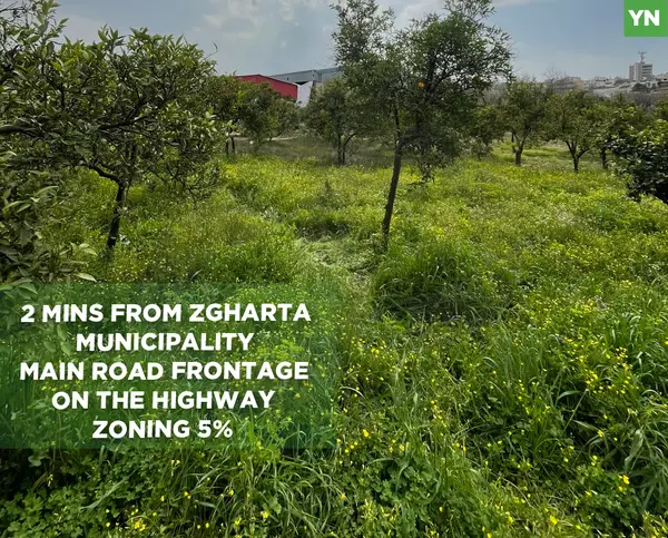 Main road frontage, Zoning 5% , Merdashiyeh-zgharta