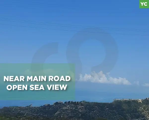 Near main road, Open sea view,Land in Maaysra