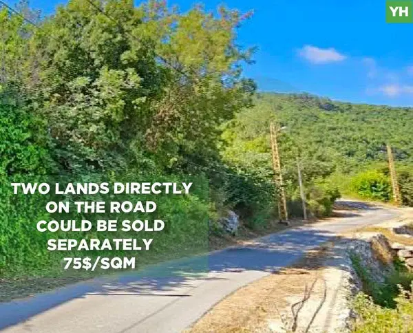 two lands directly on the road, strategic location jbeil,bazhel