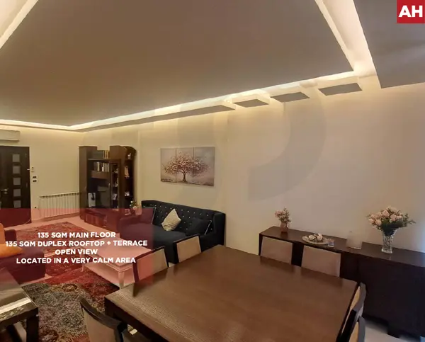 CALM AREA, DUPLEX, OPEN VIEW, MANSOURIEH-METN