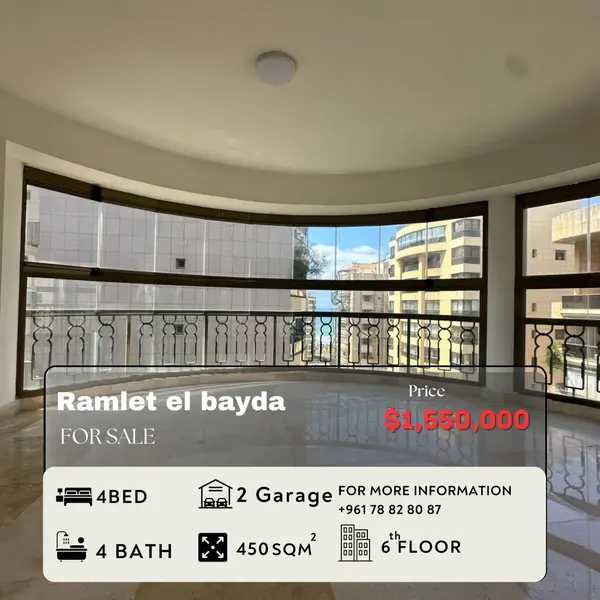 Apartment for Sale in Ramlet El Bayda