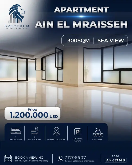 Apartment For Sale In Ain El Mraisseh