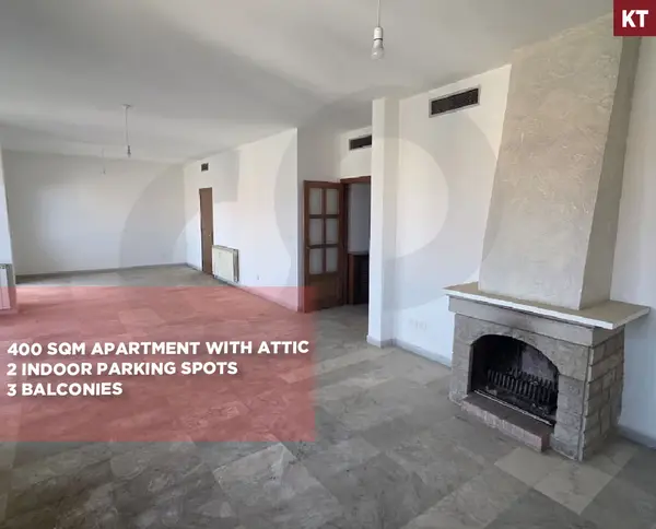 Spacious Apartment 400 sqm with Attic/SALE/mtayleb,metn
