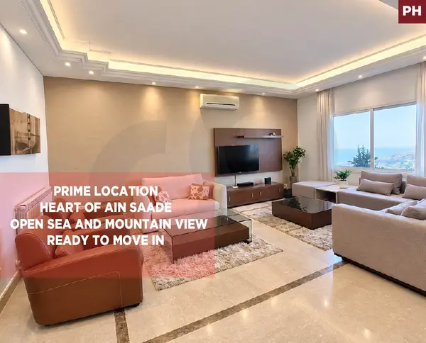 OPEN SEA AND MOUNTAIN VIEW IN AIN SAADEH,METN /Fully equipped AND furnished