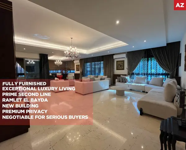 A prestigious residence in the highly sought-after For Sale/Prime Second Line/RAMLET EL BAYDA-BEIRUT