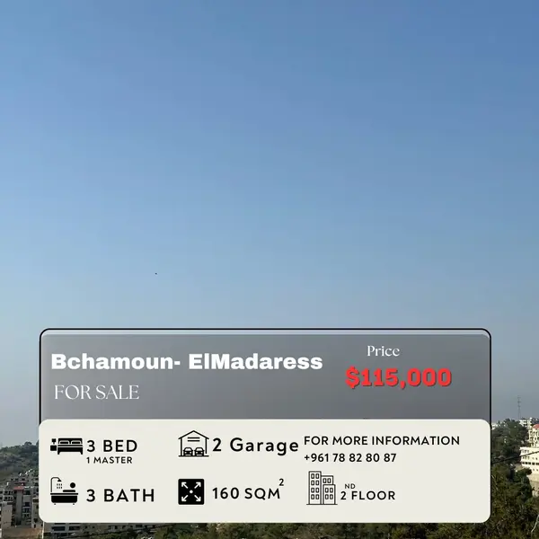 Apartment for Sale in Bchamoun