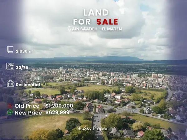 Land 2,030m² for Sale in Ain Saadeh