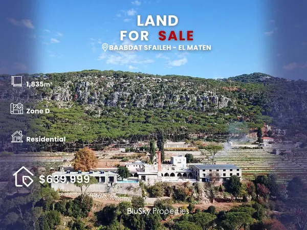 Land 1,835m² for Sale in Baabdat