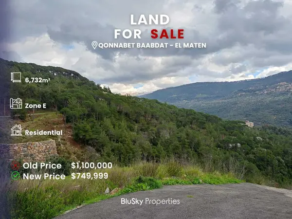 Land 6,732m² for Sale in Qonnabet Baabdat