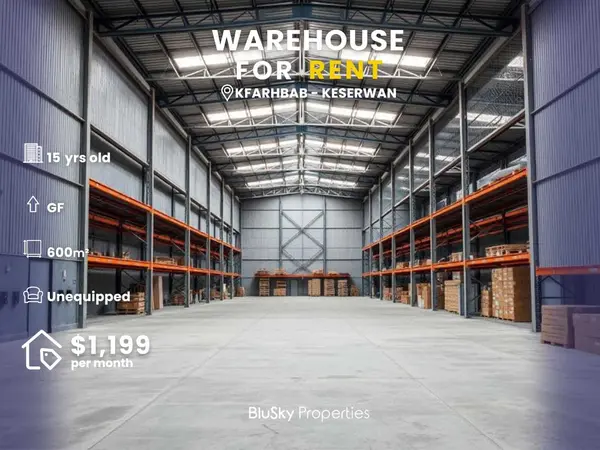 Warehouse 600m² for Rent in Kfarhbab