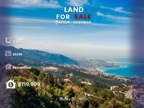 Land 3,357m² for Sale in Kfour