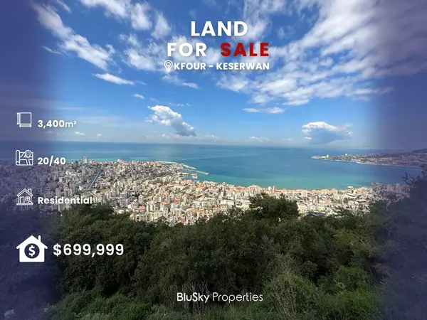 Land 3,400m² for Sale in Kfour