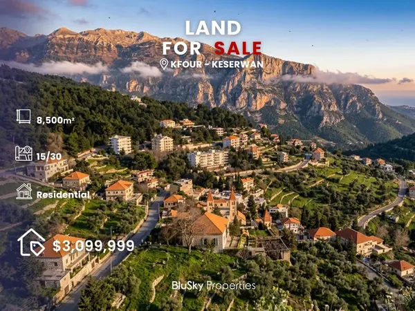 Land 8,500m² for Sale in Kfour