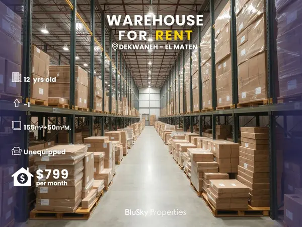 Warehouse 155m² Mezzanine for Rent in Dekweneh