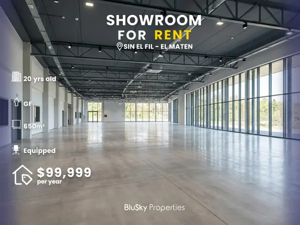 Showroom 650m² for Rent in Sin El Fil