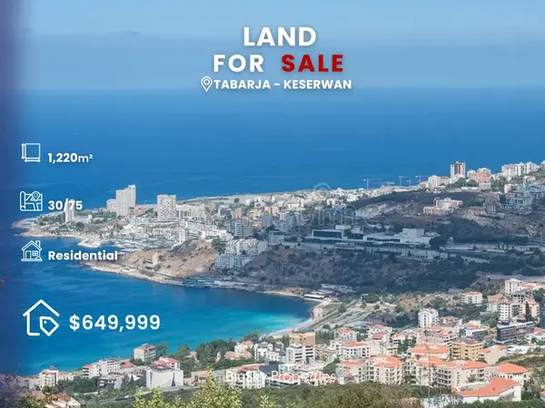 Land 1,220m² for Sale in Tabarja