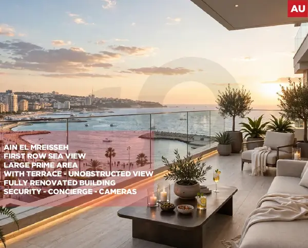 Prime Sea-Front Apartment For Sale/Needs full renovation/AIN AL MRAISEH-BEIRUT