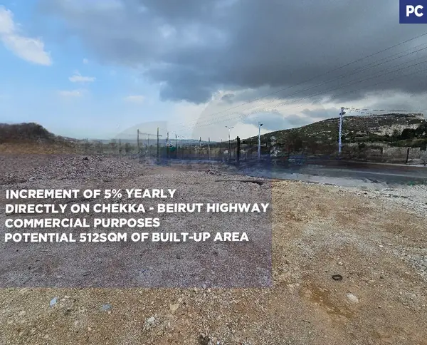 COMMERCIAL LAND/Highway Frontage /visibility/accessibility/Chekka,BATROUN