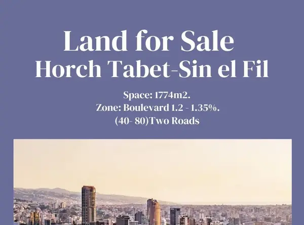 Prime Location Land for Sale in Horch Tabet – Sin el fil