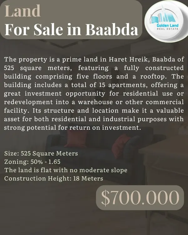 Land in Haret Hreik, Baabda