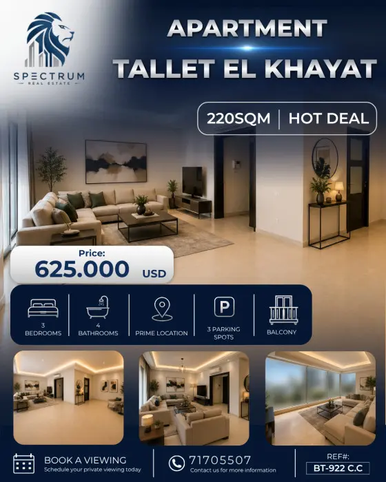Apartment For Sale In Tallet El Khayat